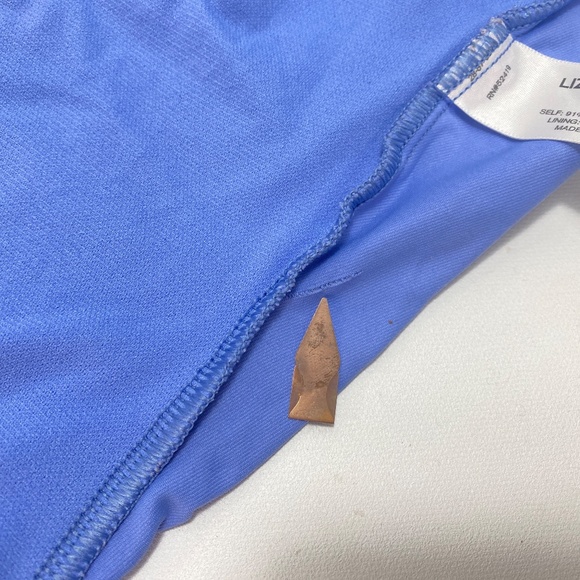 Liz Claiborne One Piece Swimsuit 16 Ruched Front Tie Neck Strap Light Padded - Picture 9 of 13